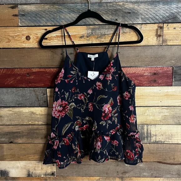 Patrons Of Peace Navy Floral Tank Small - Picture 1 of 11
